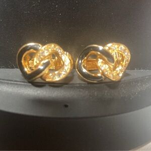 Authentic Dior Gold and Black Knot Earrings